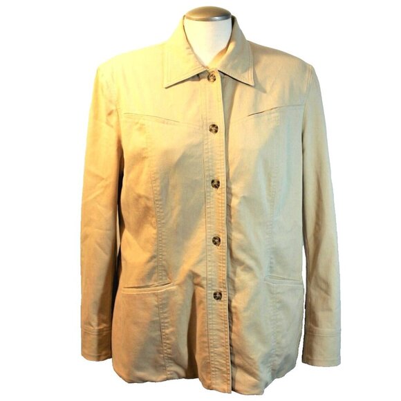 Tilley Endurables Womens 10 Utility Jacket Shacket Beige Pockets Made In Canada - Picture 2 of 5